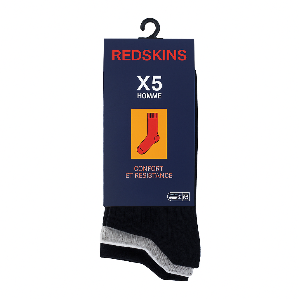 Redskins – Lot de 5 Paires de Chaussettes Homme | Confort & Style Quotidien