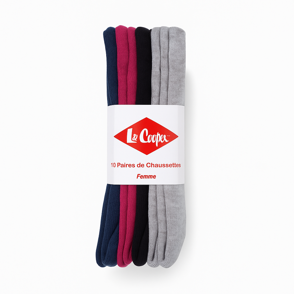 Lee Cooper – Lot de 10 Paires de Chaussettes Femme | Confort & Style Quotidien