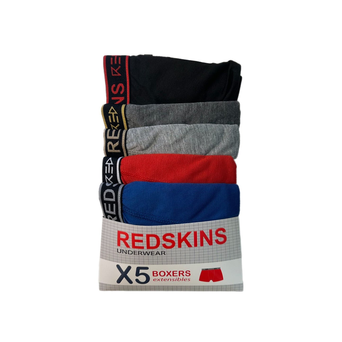 Lot de 5 boxers homme REDSKINS – Coton extensible