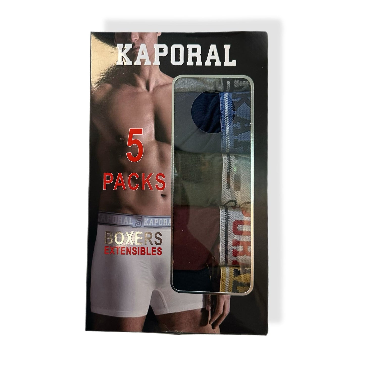 Boxer homme Kaporal x5 – Coton extensible – Ceinture logo – Multicolore