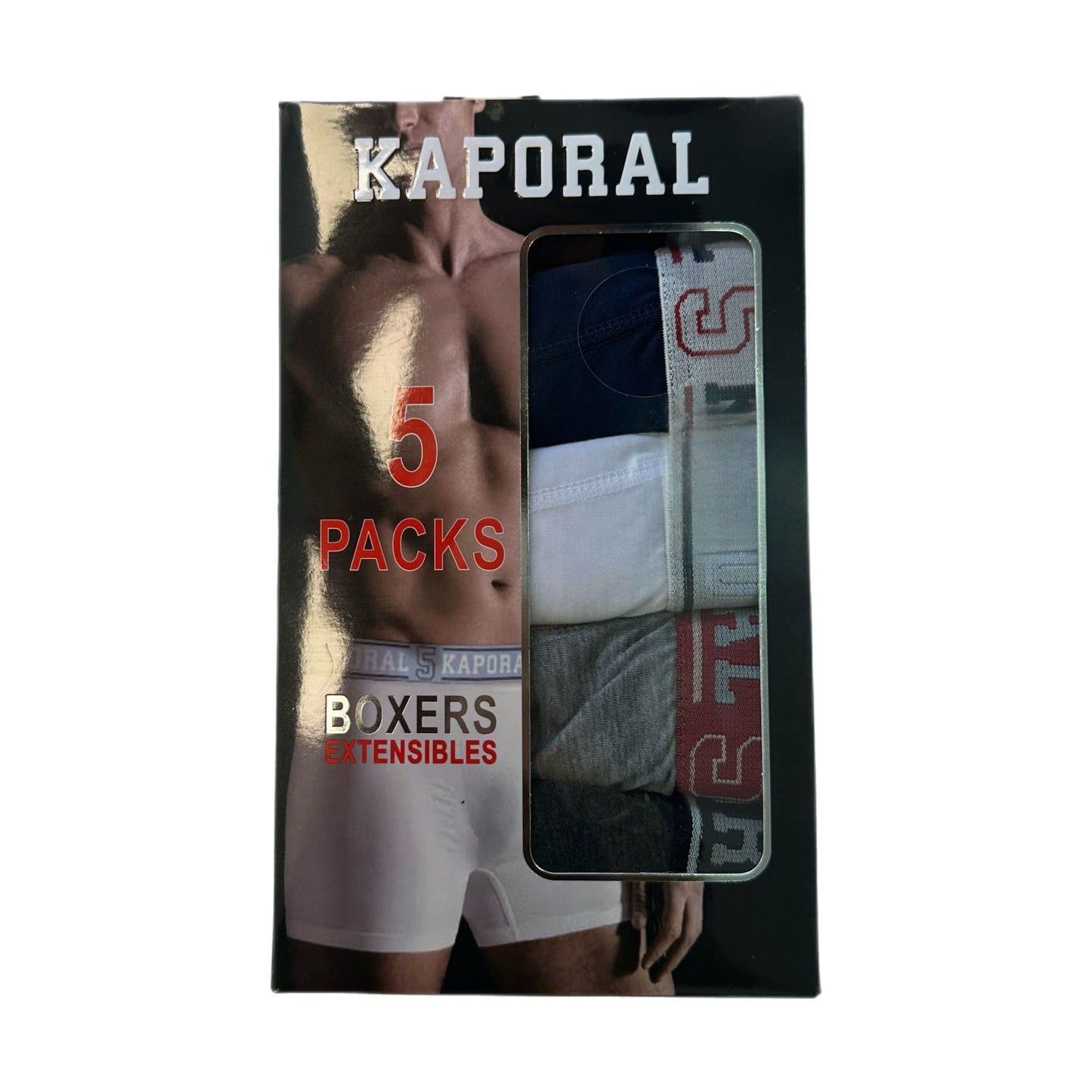 Boxer homme Kaporal x5 – Coton extensible – Ceinture logo – Multicolore