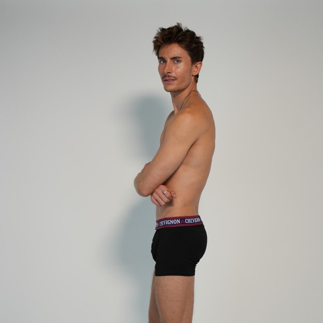 Boxer homme Chevignon x3 – Coton stretch – Ceinture étoilée – Bleu, rouge, blanc