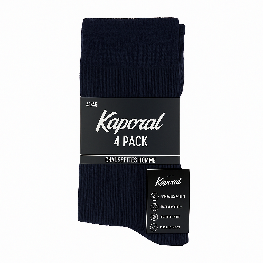 Kaporal – Lot de 4 Paires de Chaussettes Homme | Confort & Résistance Quotidienne