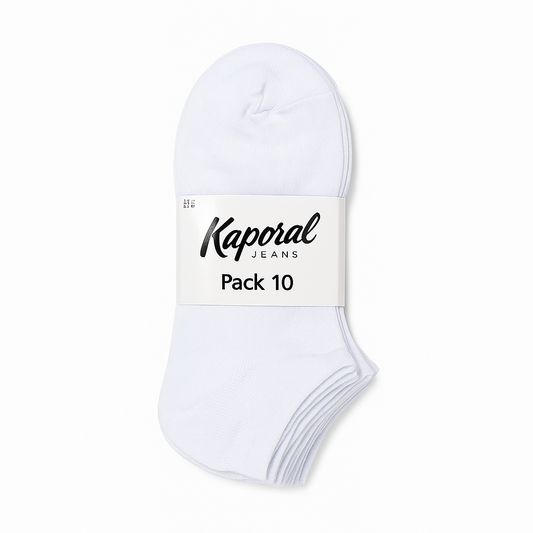 Kaporal – Lot de 10 Paires de Socquettes Blanches | Confort & Praticité Quotidienne