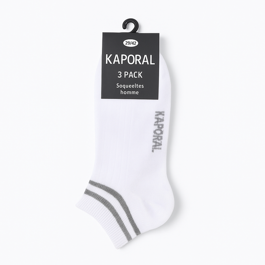 Kaporal – Lot de 3 Paires de Socquettes Homme Blanches | Confort & Style Quotidien