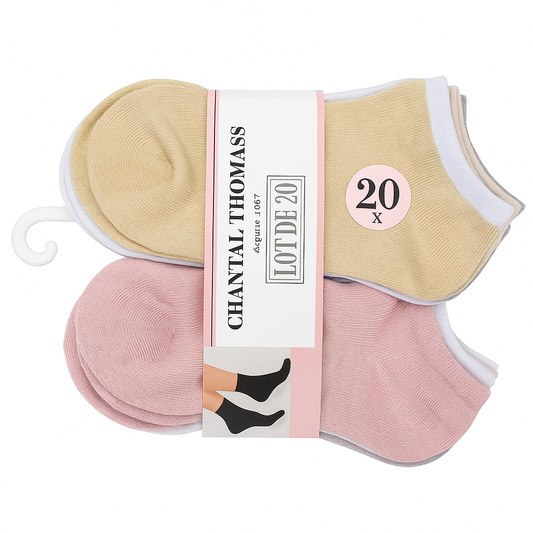 Chantal Thomass – Lot de 20 Socquettes Femme beige  | Confort & Élégance Quotidienne