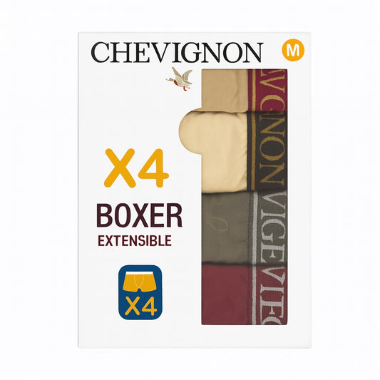 Chevignon – Lot de 4 Boxers Homme | Extensibles & Confort Quotidien