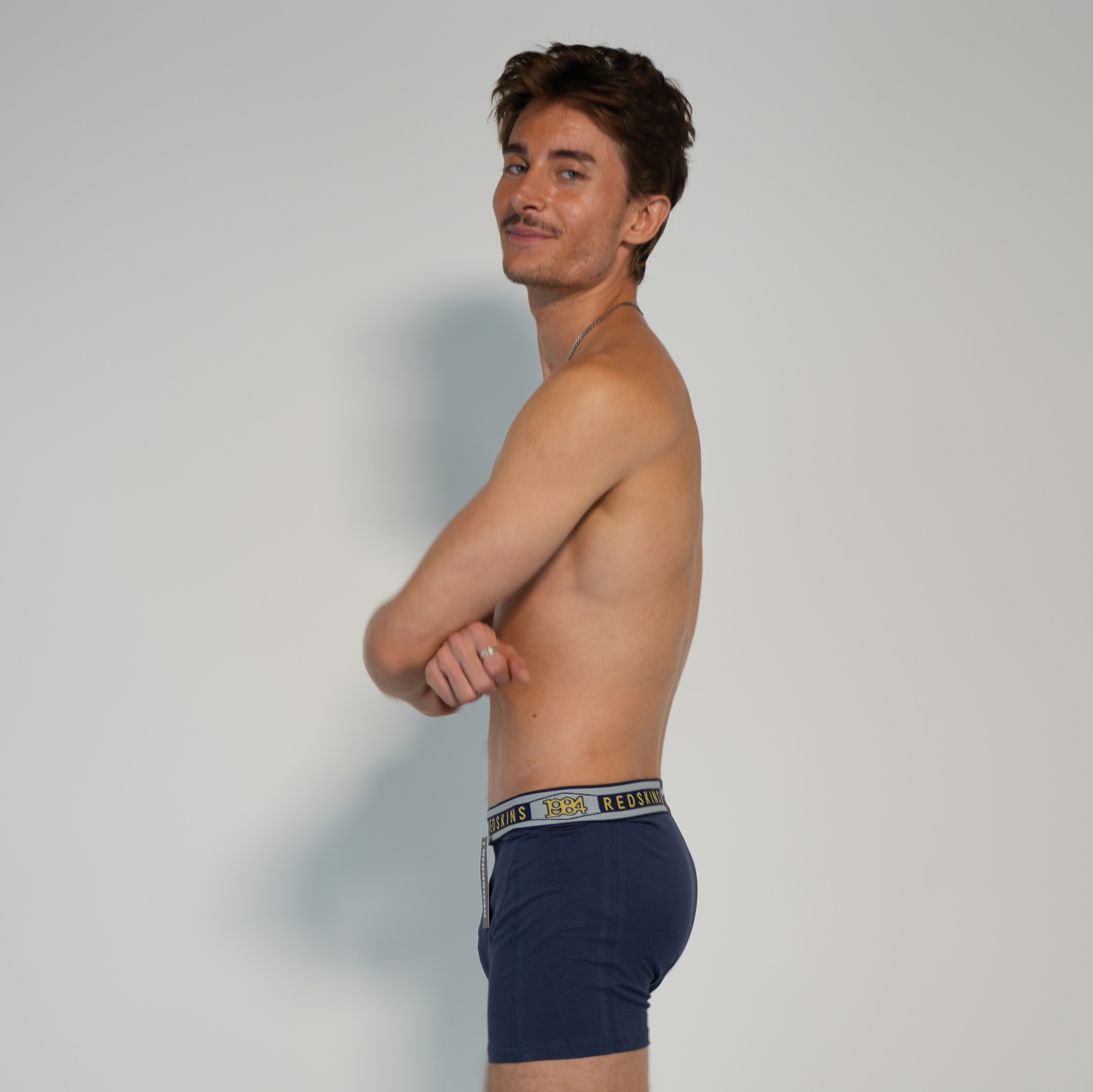 Boxer homme Redskins – Coton stretch – Marine– Ceinture siglée 1984