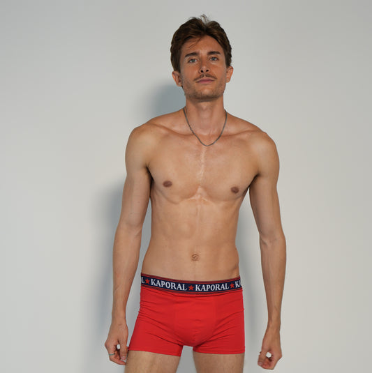 Kaporal – Lot de 3 Boxers Homme Rouge  | Coton Extensible & Style Moderne
