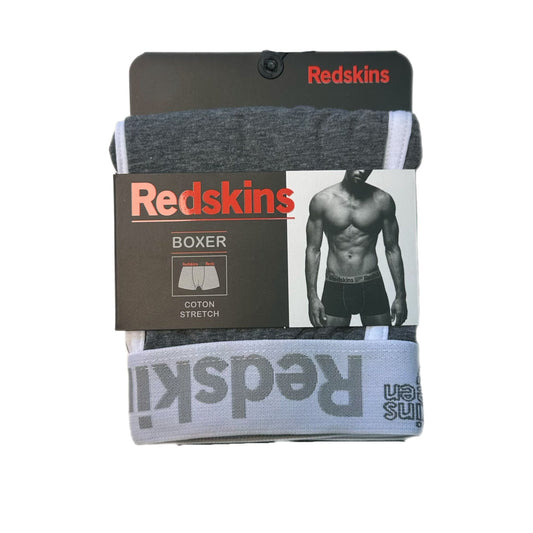 Boxer homme Redskins – Coton stretch – Ceinture siglée – Gris anthracite