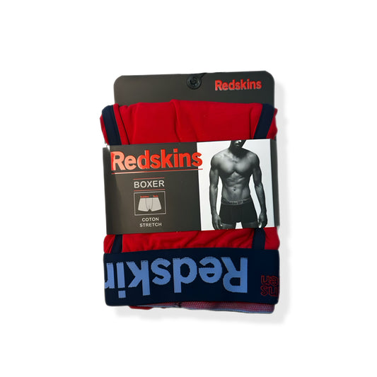 Boxer homme Redskins – Coton stretch – Ceinture siglée – Rouge