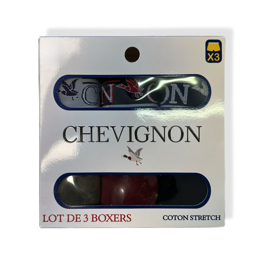 Boxer homme Chevignon x3 – Coton stretch – Ceinture logo