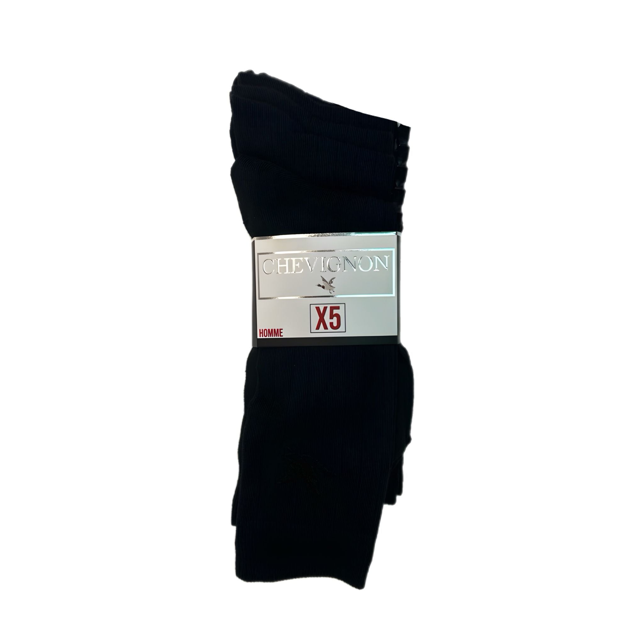 Chaussettes homme Chevignon x5 – Coton stretch – Logo brodé – Noir ou mix gris/bleu Taille : 39/42