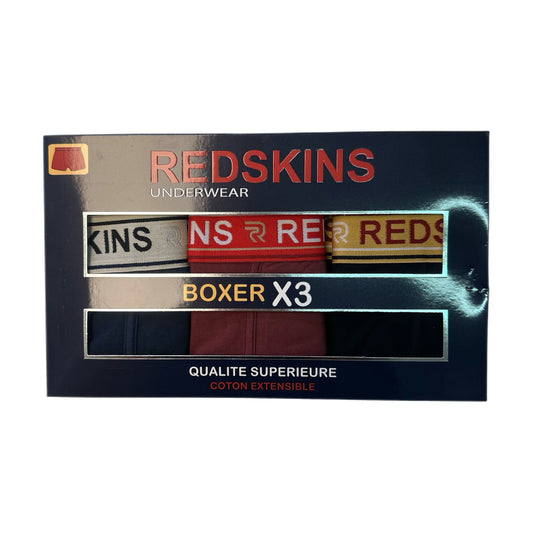 Boxer homme Redskins x3 – Coton extensible – Ceinture logo – Qualité supérieure